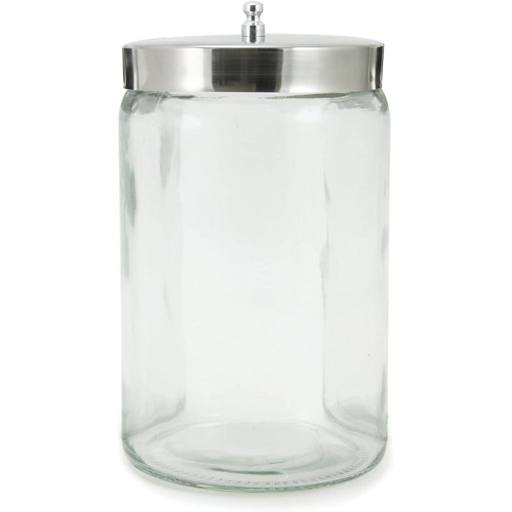 image:imageMcKesson Sundry Glass Jar Stainless Steel Lid Unlabeled 4 14 in x 7 in 6 Count