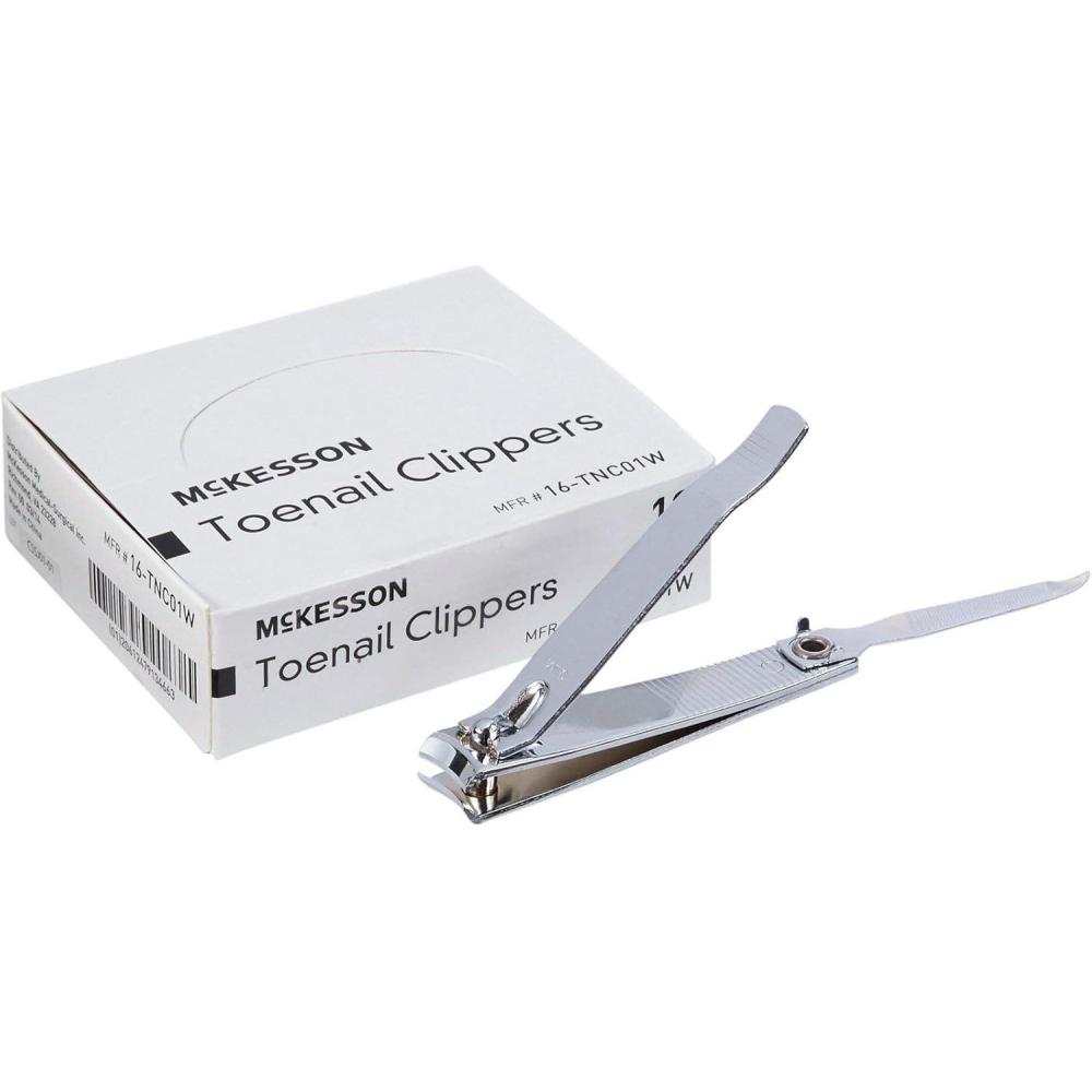 image:imageMcKesson Toenail Clippers with File  Steel Nail Clippers with Thumb Squeeze Lever 12 Count