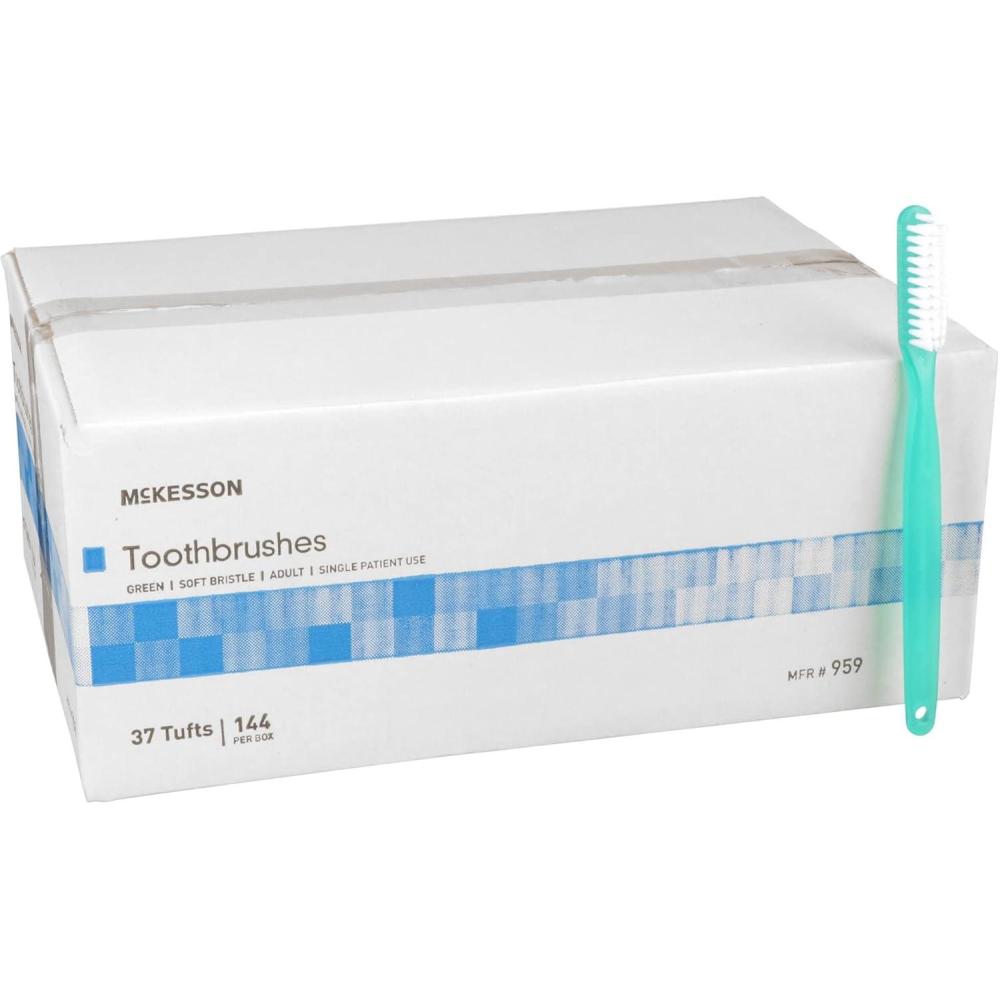 image:imageMcKesson Toothbrush Soft Bristle Single UseDisposable Green 144 Count 10 Packs 1440 Total