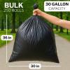 McKesson 30 Gallon Trash Bags – 250 Count, 30″ x 36″ Black Garbage Bags, Durable 0.58 Mil with Star-Sealed Bottom, Large Trash Can Liners for Commercial Use, Coreless Rolls