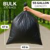 McKesson 55 Gallon Trash Bags – 100 Count, 43″ x 47″ Black Garbage Bags, Heavy Duty 1.5 Mil with Star-Sealed Bottom, Large Trash Can Liners for Commercial Use, Coreless Rolls