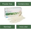 McKesson Confiderm Latex Exam Gloves, Non-Sterile Medical Gloves with Textured Fingertips – Beaded Cuff, Powder-Free – Ivory, Size Large, 100 Count, 1 Box