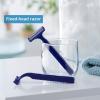 McKesson Disposable Razors, Stainless Steel Twin Blade, Lubricated Strip, Ribbed Handle, Blue, 10 Count, 1 Pack