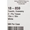 McKesson Disposable Towels [Pack of 500] for Dental Bibs, Nails, Tattoo, Dentist, Medical – 13 x 18 in, 2-Ply Tissue, Waffle Embossed, White