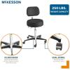 McKesson Exam Stool with Backrest, Black – Adjustable Height 17-3/4 in. – 24-1/2 in. with 16 in. Round Polyfoam Seat, 5 Casters, Pneumatic Lift, Brushed Aluminum Base for Medical, Office, or Lab Use