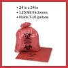 McKesson Infectious Waste Bag, Biohazard, Star Sealed Bottom, Red, 1.25 Mil, 7 to 10 gal, 24 in X 24 in, 250 Count
