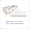McKesson Multi-Fold Paper Towels for Bathroom or Kitchen, 1-Ply, White, 9.06 in x 9.45 in, 250 Towels, 16 Packs, 4000 Total