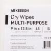 McKesson Multi-Purpose Dry Wipes – Disposable, Medium Duty, Non-Sterile – White, 9 in x 12 1/2 in, 48 Wipes, 1 Pack