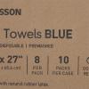 McKesson O.R. Towels, Disposable – Cotton, Plain Weave, Pre-Washed, Single-Use, Sterile – Blue, 17 in x 27 in, 80 Towels, 1 Pack
