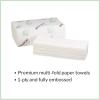 McKesson Premium Multifold Paper Towels for Bathroom or Kitchen, 1-Ply White Hand Tissue Made of Sustainable Fiber, 250 Towels, 16 Packs, 4000 Total