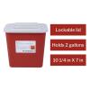 McKesson Prevent Biohazard Infectious Waste Sharps Container – Plastic, Horizontal Entry, Translucent Sliding Lid – Red, 2 gal, 7 in x 10 1/2 in x 10 1/4 in, 1 Count