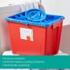 McKesson Prevent Biohazard Infectious Waste Sharps Container, Premium – PG-II, Plastic, Vertical Entry, Rotating Lid – Red, 8 gal, 13 in x 17 3/10 in x 13 1/2 in, 1 Count