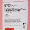 McKesson Prevent Biohazard Sharps Container, Plastic, Red, 1.25 gal