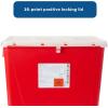 McKesson Prevent Biohazard Sharps Container, Premium – PG-II, Plastic, Vertical Entry, Rotating Lid – Red, 12 gal, 13 in x 17 3/10 in x 20 4/5 in, 1 Count