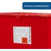 McKesson Prevent Biohazard Sharps Container, Premium – PG-II, Plastic, Vertical Entry, Rotating Lid – Red, 12 gal, 13 in x 17 3/10 in x 20 4/5 in, 1 Count