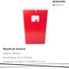 McKesson Prevent Premium Biohazard Sharps Container – Vertical Entry, Rotating Lid – Red and White, 18 gal, 13 in x 17 3/10 in x 24 3/5 in, 1 Count