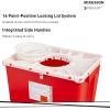 McKesson Prevent Premium Biohazard Sharps Container – Vertical Entry, Rotating Lid – Red and White, 18 gal, 13 in x 17 3/10 in x 24 3/5 in, 1 Count