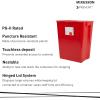 McKesson Prevent Premium Biohazard Sharps Container – Vertical Entry, Rotating Lid – Red and White, 18 gal, 13 in x 17 3/10 in x 24 3/5 in, 1 Count