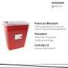McKesson Prevent Sharps Container, Biohazard, Locking Lid, Red, 8 gal, 13 3/4 in x 13 3/4 in x 14 in