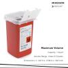 McKesson Prevent Sharps Container for Home Use, 1 Quart – for Biohazard Infectious Waste, Needle and Syringe Disposal – Translucent, Touchless Lid – Red, 3 Count(3)