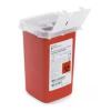 McKesson Prevent Sharps Container for Home Use, 1 Quart – for Biohazard Infectious Waste, Needle and Syringe Disposal – Translucent, Touchless Lid – Red, 3 Count(80)