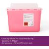 McKesson Prevent Sharps Container for Home Use, 5.4 Quart – for Biohazard Infectious Waste, Needle and Syringe Disposal – Translucent, Touchless Lid – Red, 1 Count