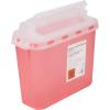 McKesson Prevent Sharps Container for Home Use, 5.4 Quart – for Biohazard Infectious Waste, Needle and Syringe Disposal – Translucent, Touchless Lid – Red, 1 Count