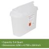 McKesson Prevent Sharps Container for Home Use, 5.4 Quart – for Biohazard Infectious Waste, Needle and Syringe Disposal – Translucent, Touchless Lid – White, 1 Count