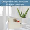 McKesson Prevent Sharps Wall Mounted Cabinet – Polypropylene, Locking, Neutral Color, Fits 5 qt Sharps Container – 12.25 in x 4.75 in x 10 in, 2 Count