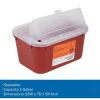 McKesson Sharps Container, Nestable Waste Can Style – Polypropylene, Horizontal Entry, Hinged Snap-On Lid – Red, 1 gal, 10 in x 7 in x 5 in, 1 Count