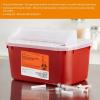 McKesson Sharps Container, Nestable Waste Can Style – Polypropylene, Horizontal Entry, Hinged Snap-On Lid – Red, 1 gal, 10 in x 7 in x 5 in, 1 Count