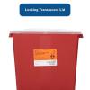 McKesson Sharps Container, Stackable, Locking Lid, Red, 3 gal, 12 in x 6 in x 13.5 in (L x D x H), 12 Count