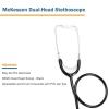 McKesson Stethoscope, Aluminum Dual-Head Lightweight Scope – Double Sided Chestpiece, Black Tubing, 32 in, 10 Count
