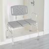 McKesson Transfer Bath Bench with Reversible Back – Aluminum Frame, Suction Cup Legs – Gray, 500 lbs Capacity, 26 1/2 in Seat Width, 18 in to 23 in Height, 1 Count