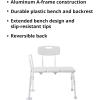 McKesson Transfer Bench, Shower Chair, Adjustable Height, Aluminum, 400 lbs Weight Capacity, 2 Count
