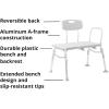 McKesson Transfer Bench for Bathtubs, Aluminum, Adjustable Height, 17.5 in to 22.5 in, Up to 400 lbs, 1 Count