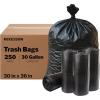 McKesson 30 Gallon Trash Bags – 250 Count, 30″ x 36″ Black Garbage Bags, Durable 0.58 Mil with Star-Sealed Bottom, Large Trash Can Liners for Commercial Use, Coreless Rolls