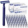 McKesson Disposable Razors [50 Count] – Twin Blade Bulk Shaving Razors for Men & Women, Stainless Steel, Blue, Single-Use for Medical Clinics, Tattoo, Travel, Camping & Salon Care(1 Count (Pack of 100))