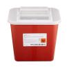McKesson Prevent Biohazard Infectious Waste Sharps Container – Plastic, Horizontal Entry, Translucent Sliding Lid – Red, 2 gal, 7 in x 10 1/2 in x 10 1/4 in, 20 Count