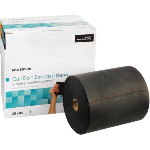 McKesson Can Do Exercise Resistance Band – Workout Bands for Physical Therapy – Black, Extra Heavy Resistance – 5 in x 25 yd, 1 Count