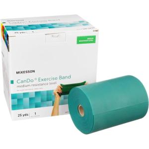 McKesson Can Do Exercise Resistance Band – Workout Bands for Physical Therapy – Green, Medium Resistance – 5 in x 25 yd, 1 Count
