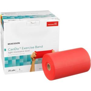 McKesson Can Do Exercise Resistance Band – Workout Bands for Physical Therapy – Red, Light Resistance – 5 in x 25 yd, 1 Count