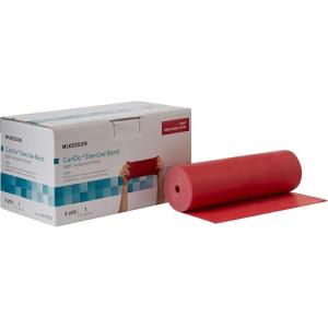 McKesson CanDo Red Exercise Light Resistance Band Roll for Home Workouts, Physical Therapy, Rehabilitation, Light Stretching and Training – 5″ x 6 Yards, 1 Count