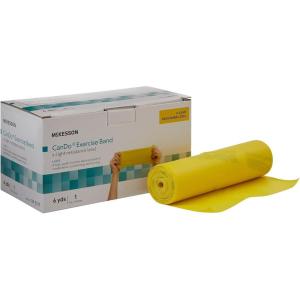 McKesson CanDo Yellow Exercise Extra-Light Resistance Band Roll for Home Workouts, Physical Therapy, Rehabilitation, Stretching and Training – 5″ x 6 Yards, 1 Count