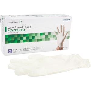 McKesson Confiderm PC Latex Exam Gloves – Powder-Free, Ambidextrous, Textured, Non-Sterile – Ivory, Size XL, 100 Count, 1 Box