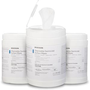 McKesson Germicidal Wipes [480 Count] Disinfecting Wipes, Alcohol Cleaning Disinfectant Wipes, Hospital Grade Multi-Surface Wipes, 160 Wipes, 3 Pack