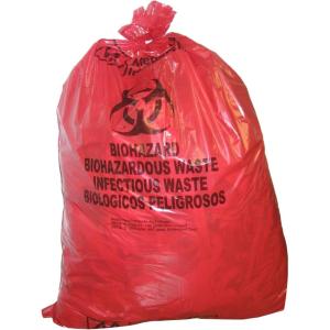 McKesson Infectious Waste Bags – Flat-Sealed Bottom, 1.2 mil – Red, 30 gal Capacity, 30 in x 36 in, 250 Count