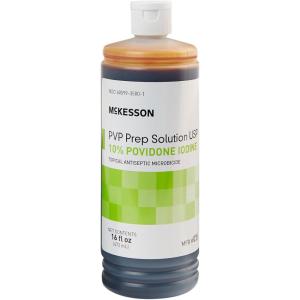 McKesson PVP Prep Solution USP, 10% Povidone-Iodine, 16 oz, 1 Count(16 Fl Oz (Pack of 1))