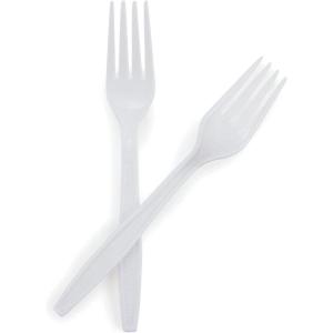 McKesson, Plastic Forks, Heavy Weight, Single Use, White, 1000 Count