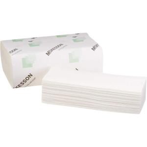 McKesson Premium Multifold Paper Towels for Bathroom or Kitchen, 1-Ply White Hand Tissue Made of Sustainable Fiber, 250 Towels, 16 Packs, 4000 Total